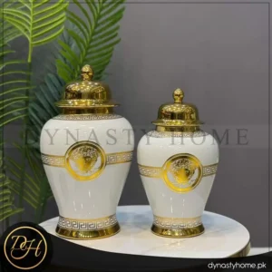 Luxury Versace Urn Set – White